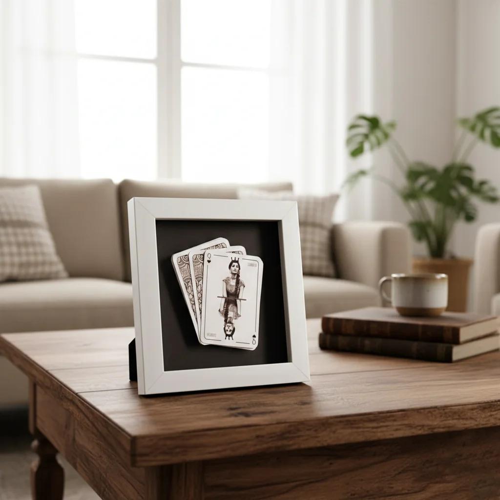 VPH Gift Store Unique Framed Playing Cards Featuring Custom King Card