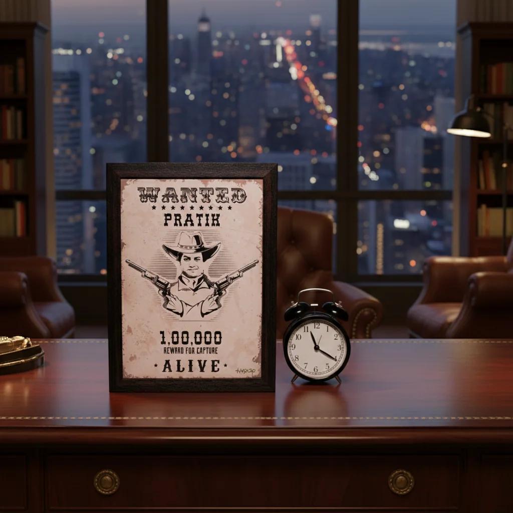 VPH Gift Store Vintage Wanted Poster with Sketchy Photo and Name Personalized