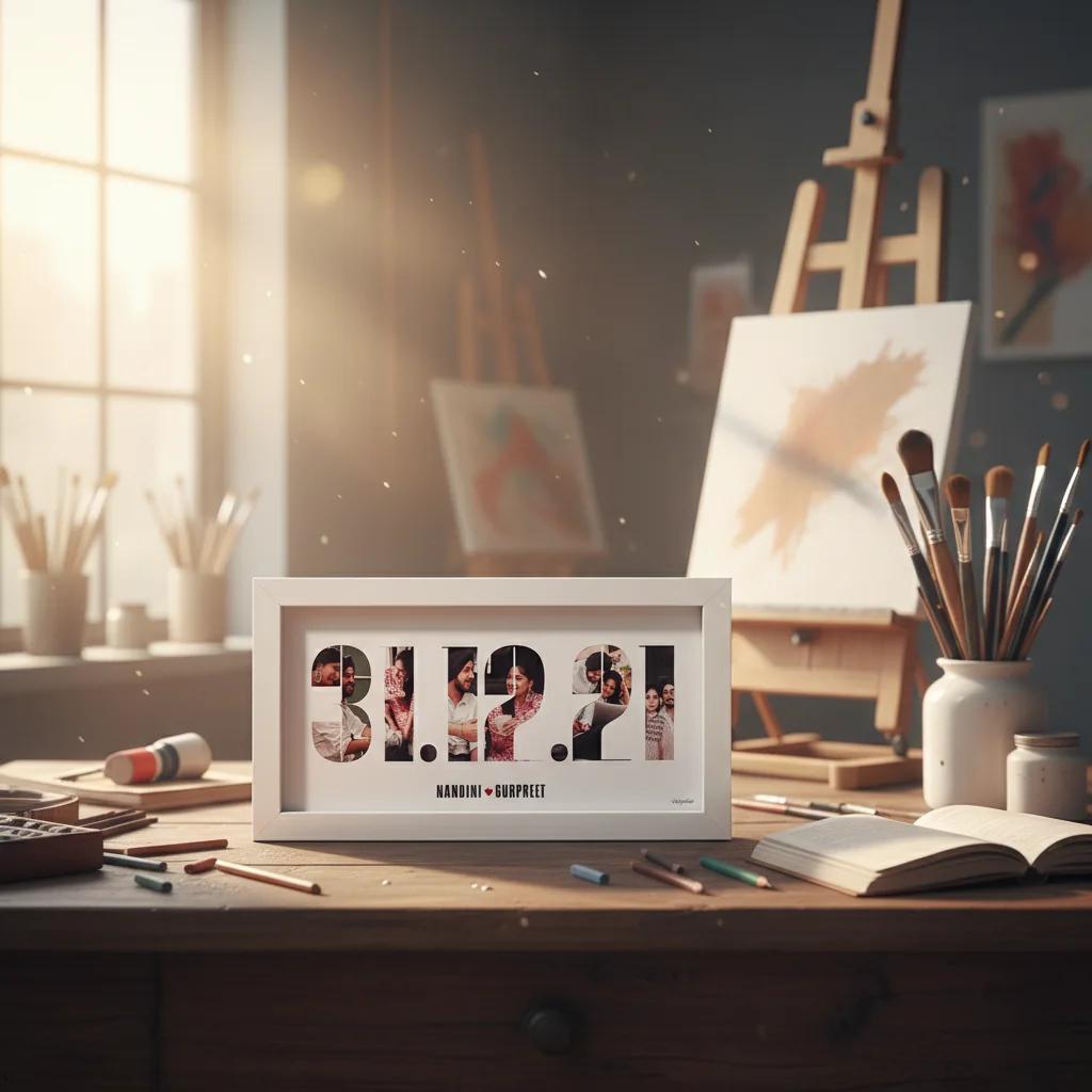 MH Decors Classy Photo Frame Featuring Your Special Date Pictures