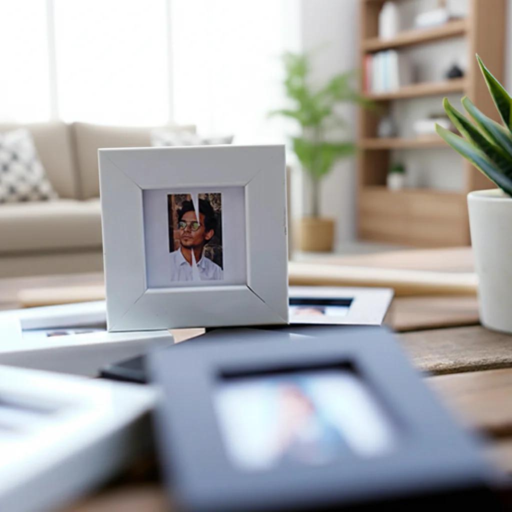 MH Decors Custom Mini Frame Set of 3 White with Blended Photo Initial