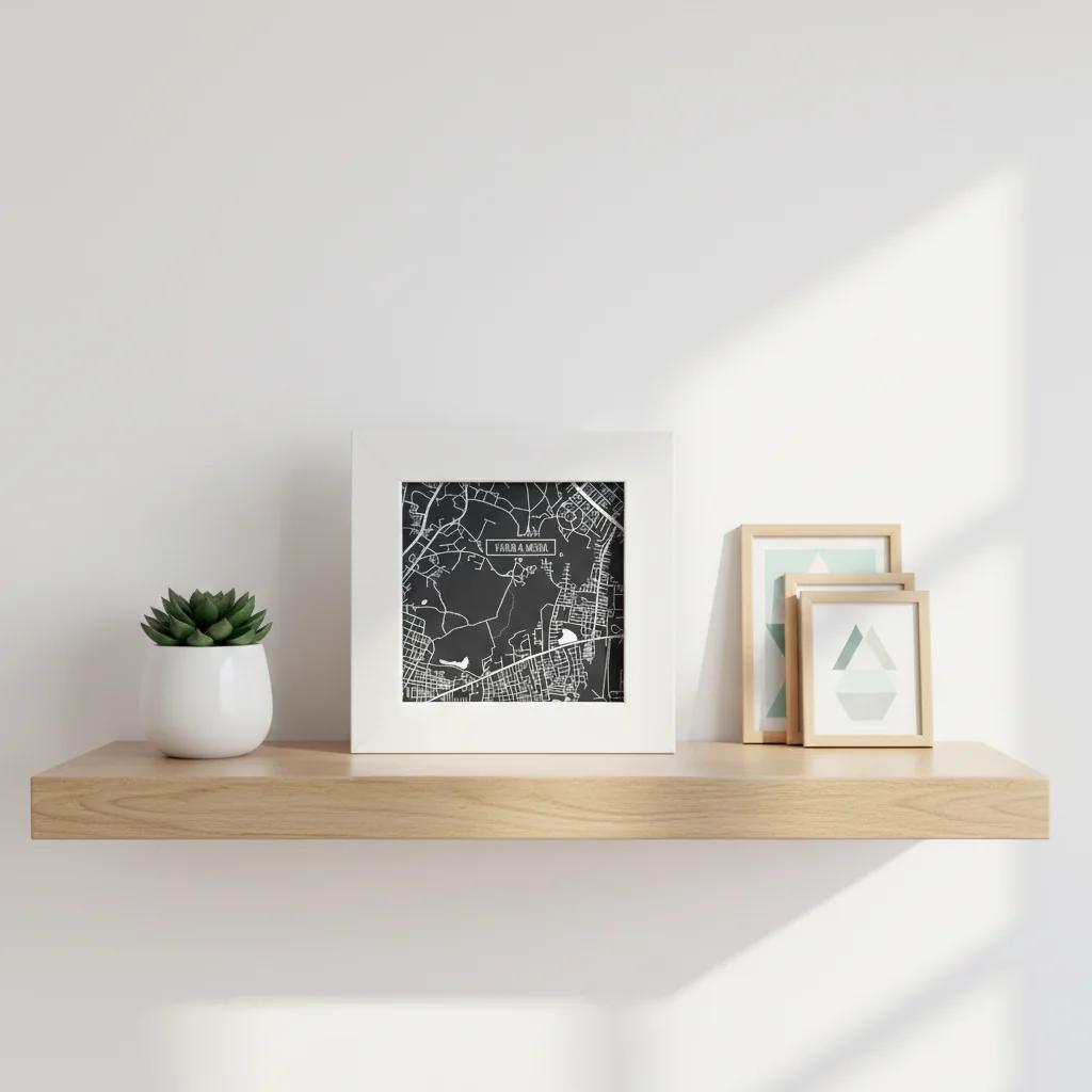 MH Decors Keepsake Frame with Mini Map and Personalized Names