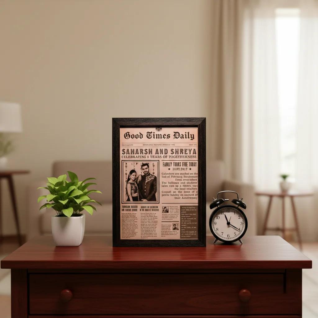 MH Decors Vintage Themed Newspaper Personalized with Custom Stories