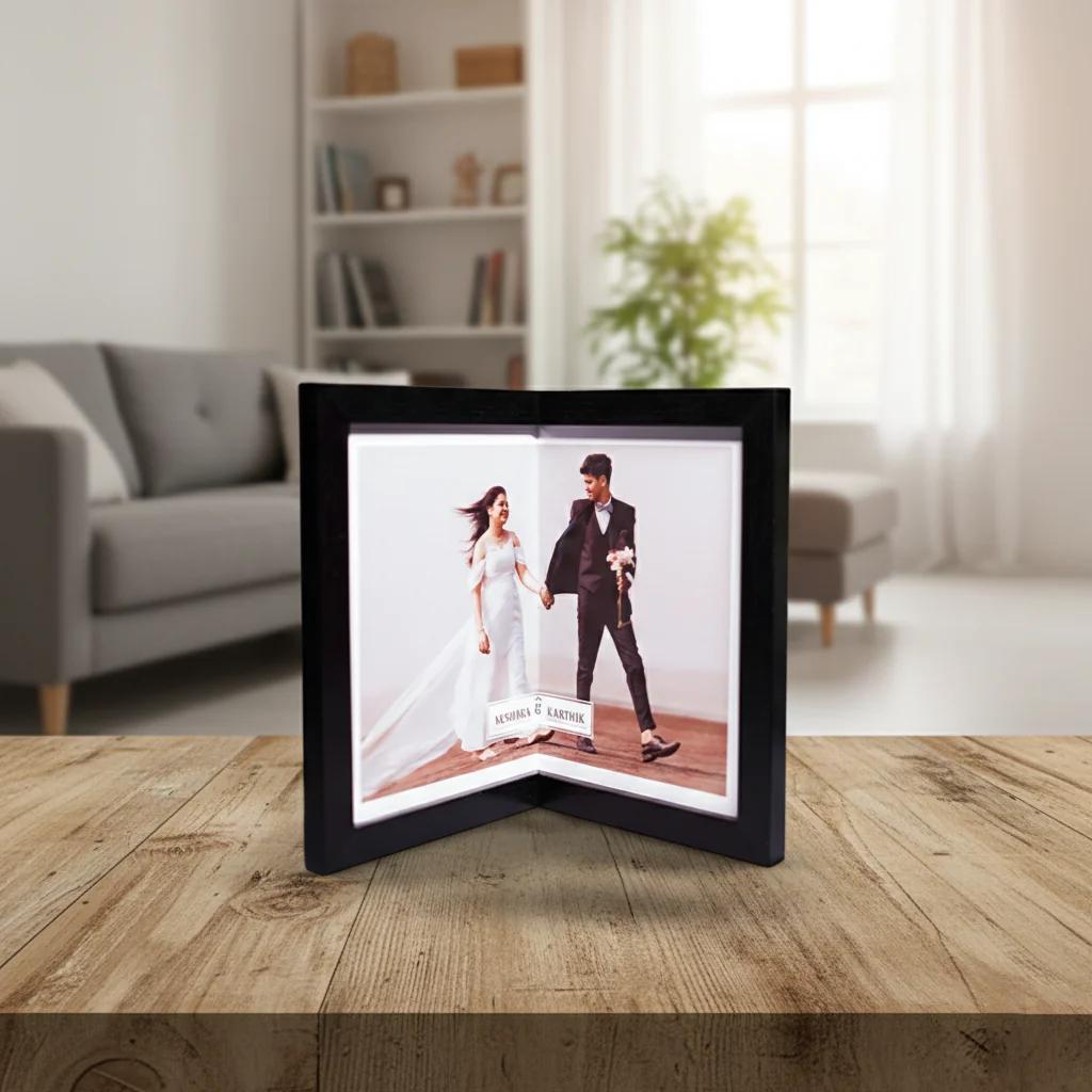 MH Decors Custom Wall Corner Frames with Modern Geometric Design