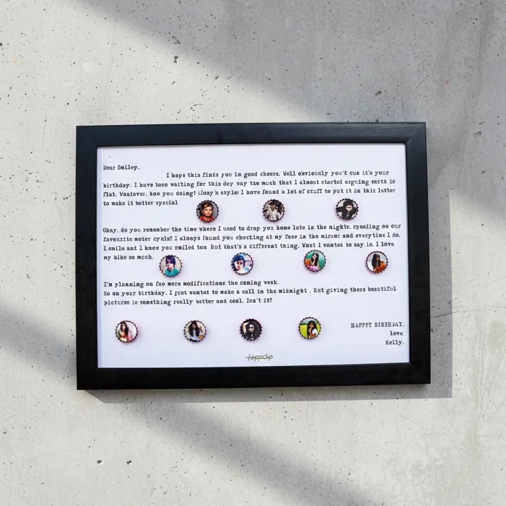 MH Decors Large Personalized Frame with Name and Micro-Writing Design