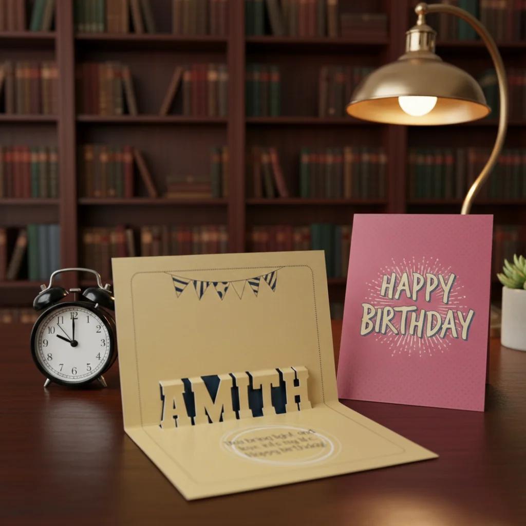 MH Decors Personalized Name Pop-Up Card for Special Occasions