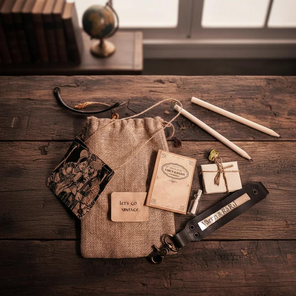 MH Decors Gift Jute Bag Filled with Vintage Treasures and Keepsakes