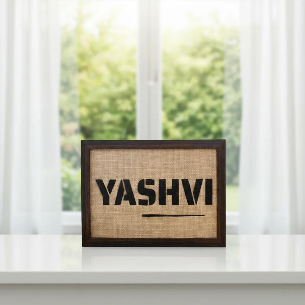 MH Decors Wooden Frame with Personalized Name Burlap Art
