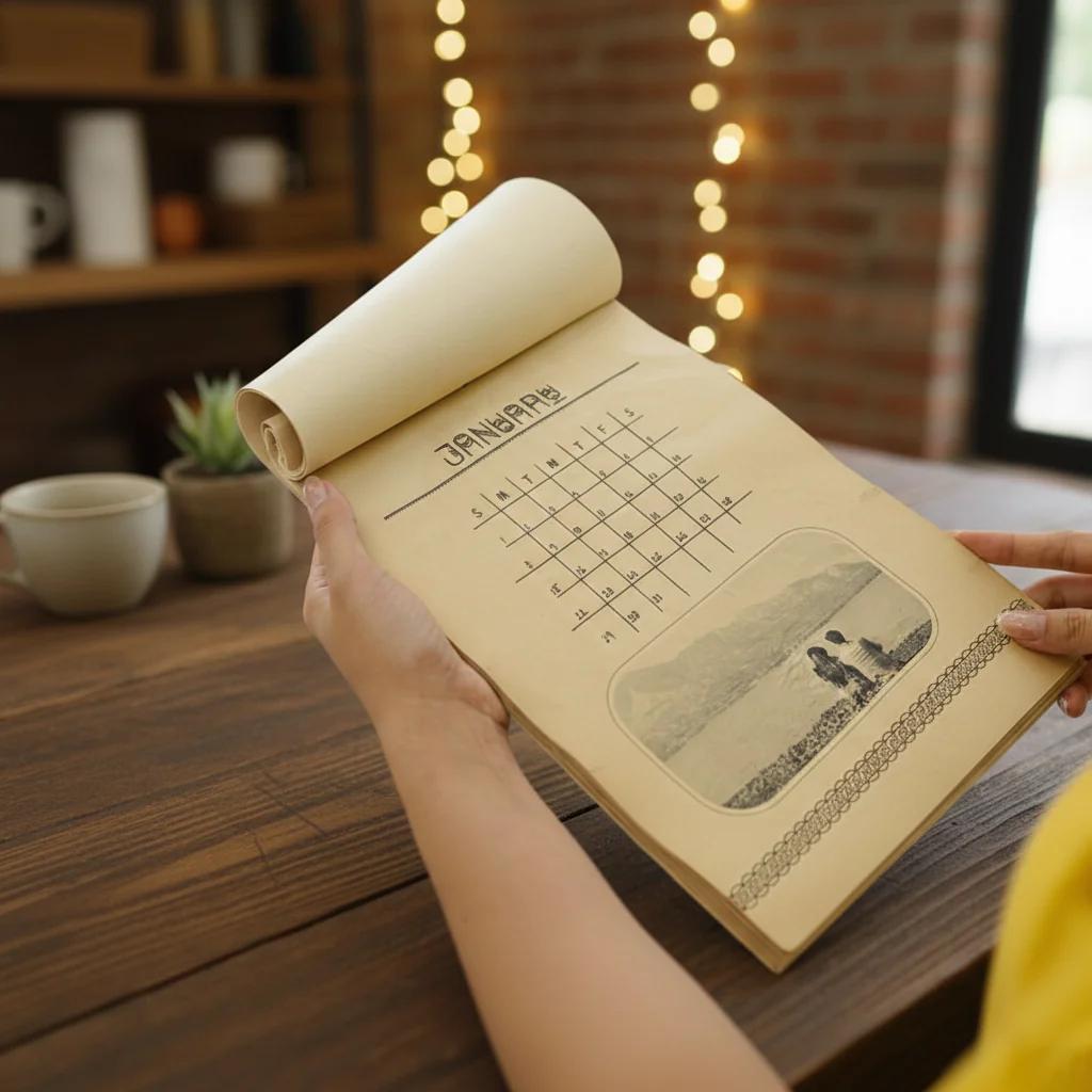 MH Decors Custom B/W Photo Calendar with Writable Notes Space