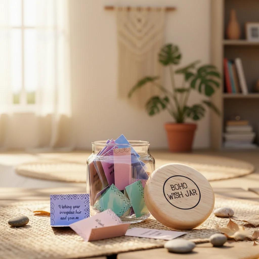 MH Decors Boho Style Message Jar Filled with Personalized Wishes