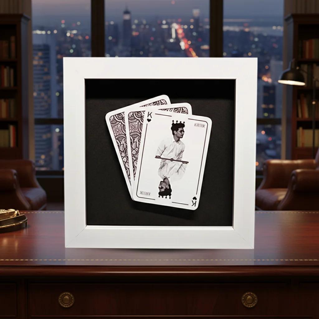 MH Decors Personalized Playing Card Frame with Custom King Card