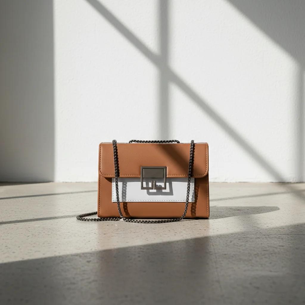 Value Gifts Women’s Fashion Pastel Brown Sling Bag with Chain