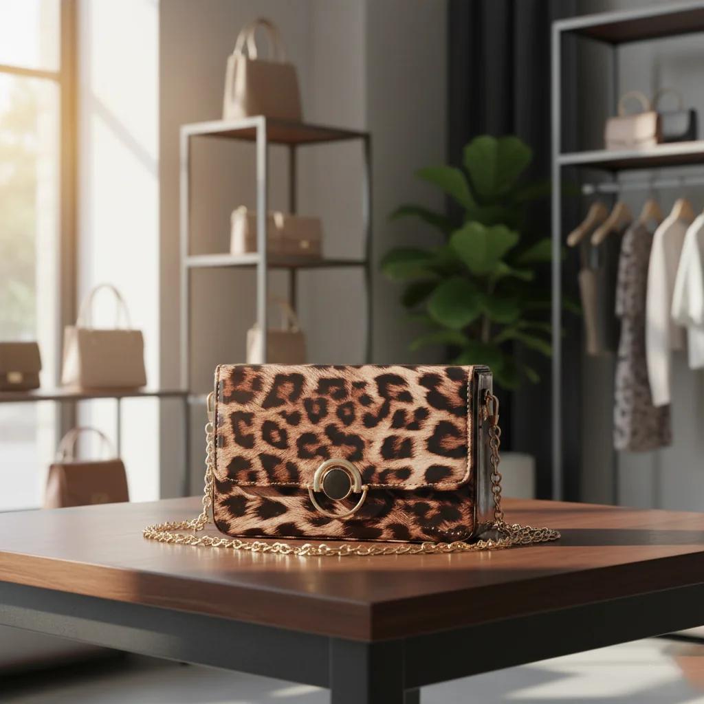 Value Gifts Women’s Oyster Pink Leopard Crossbody Bag