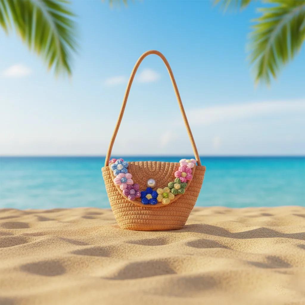 Value Gifts Women’s Straw Mini Sling Bag Pinkish Tan