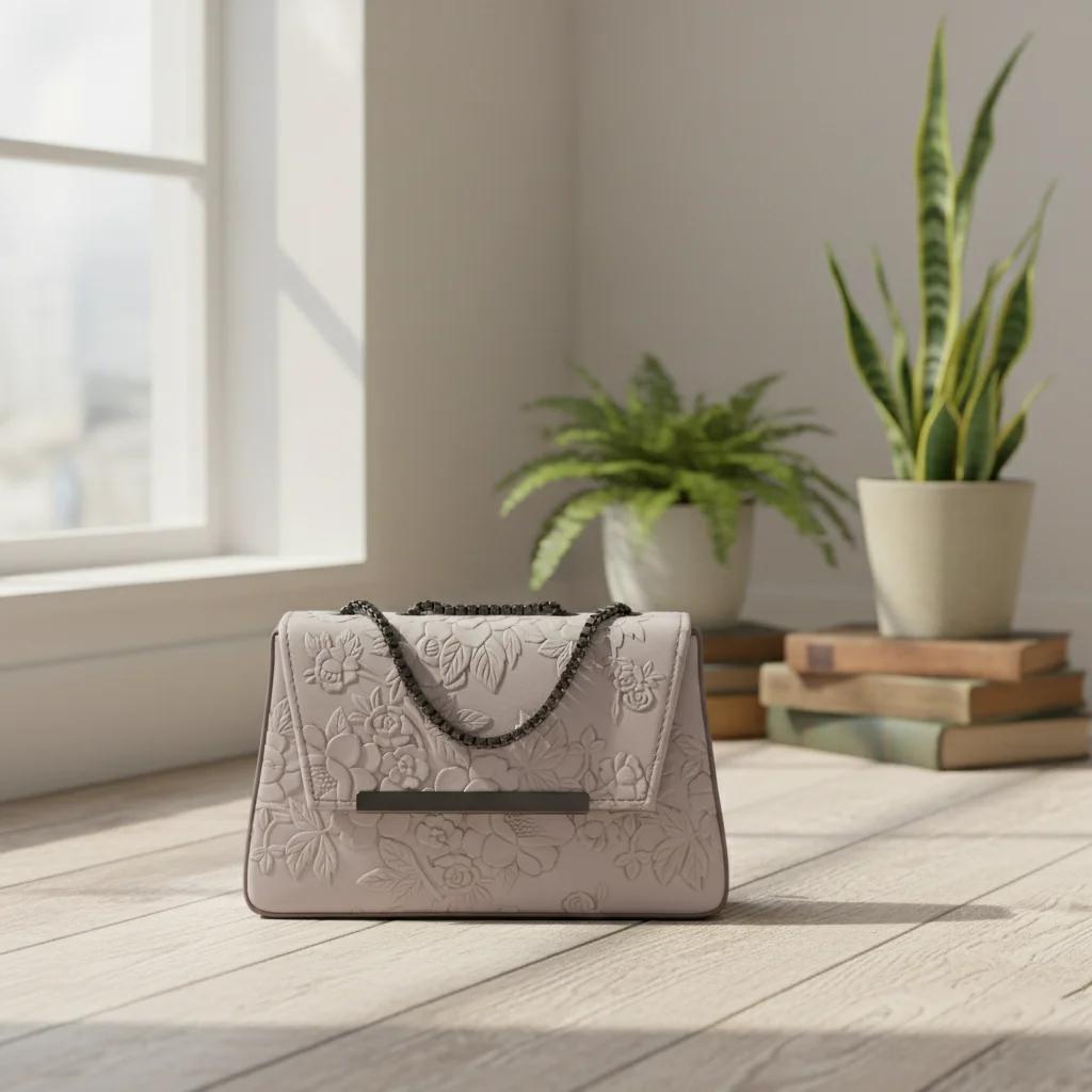 Value Gifts Santa Grey Fancy Box Sling Bag for Women and Girls