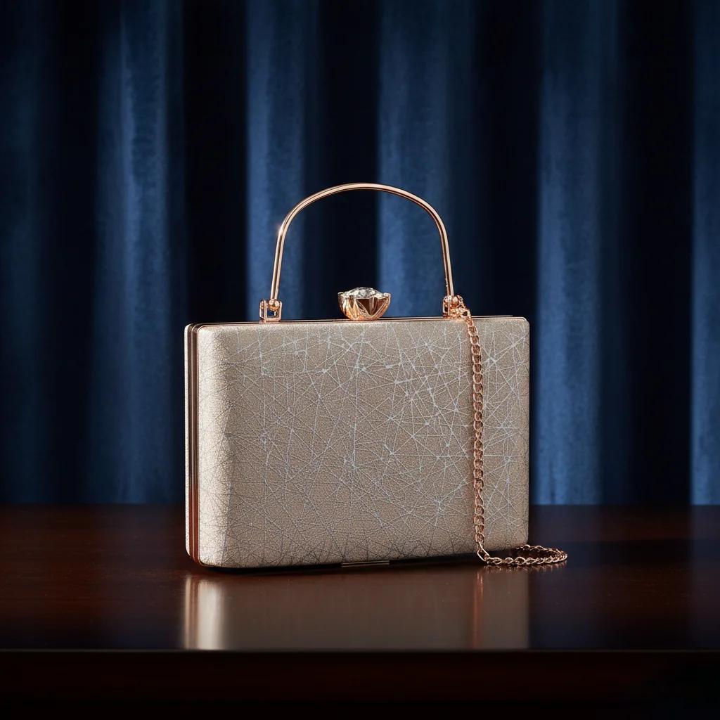 Value Gifts Women’s Light Grey Designer Clutch Handbag