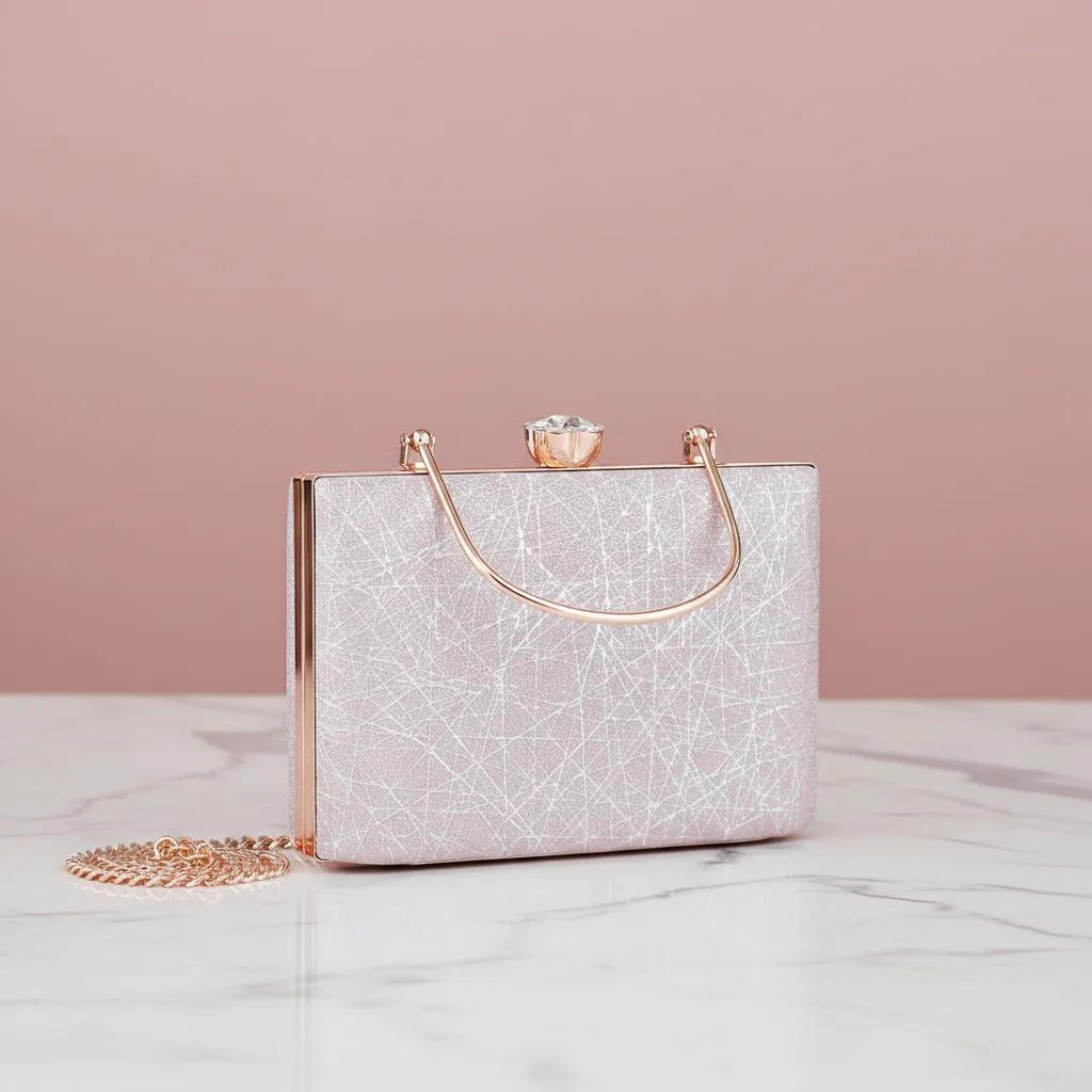 Value Gifts Women’s Ash Grey Designer Clutch Handbag