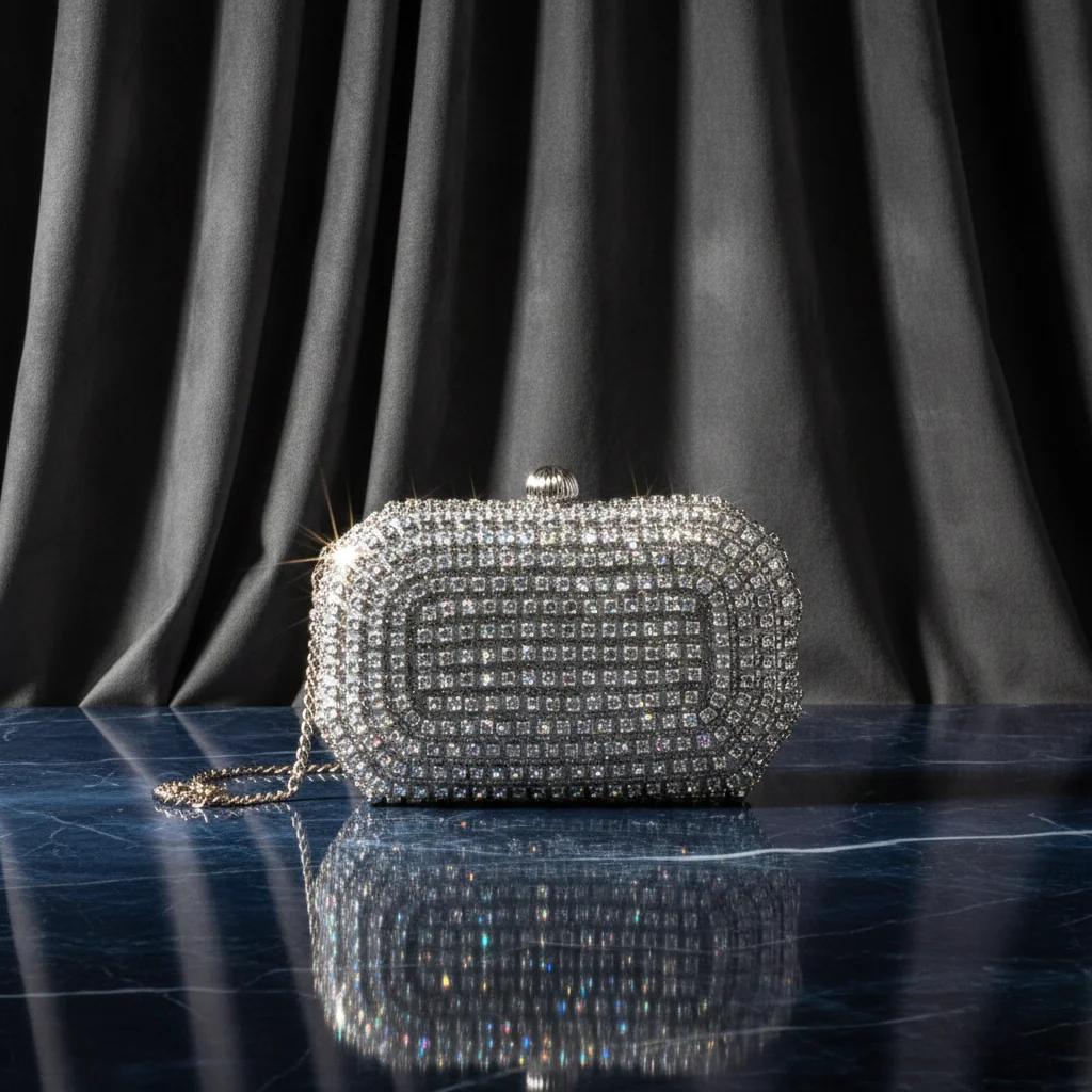 Value Gifts Women’s Oslo Grey Diamond Clutch Sling Bag