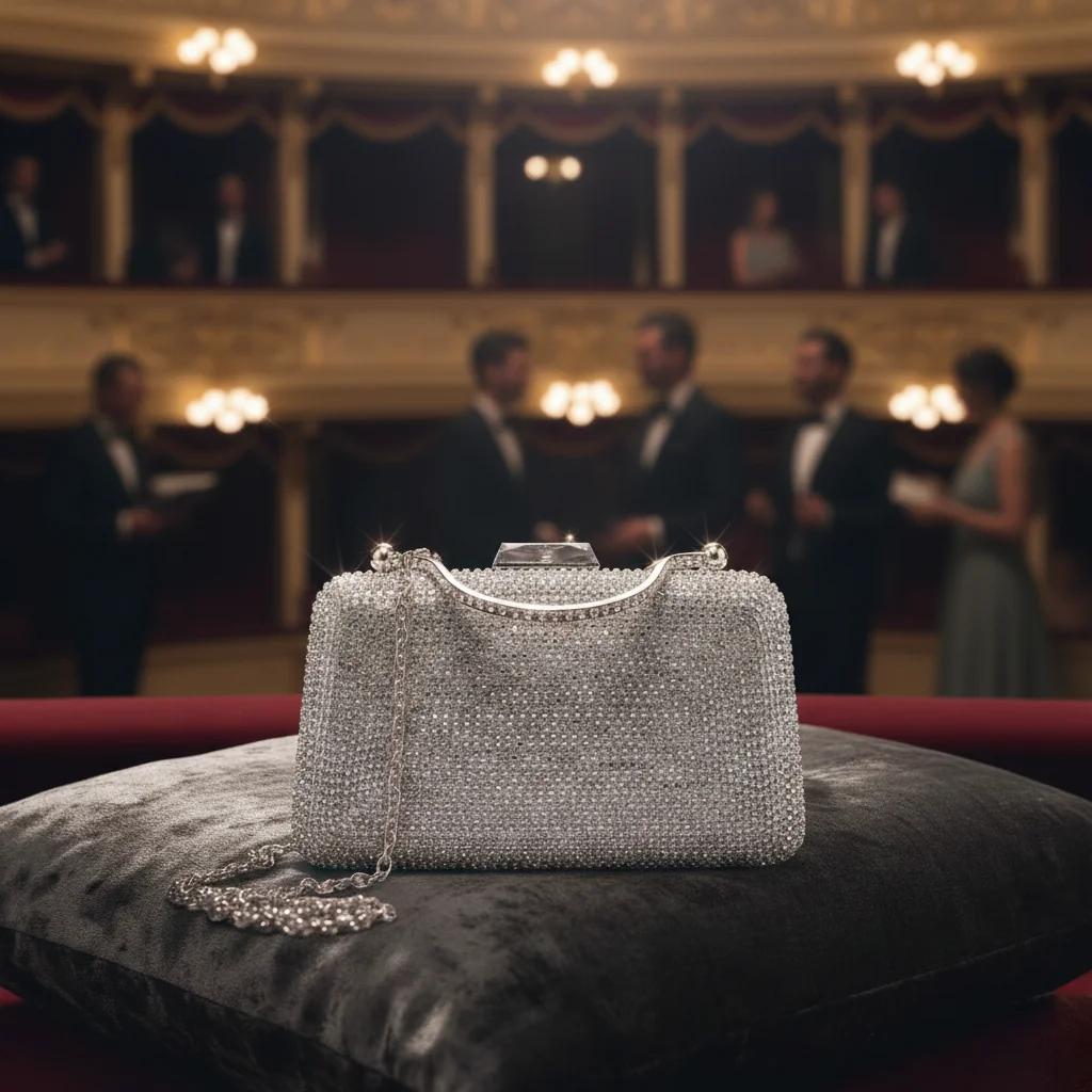 Value Gifts Women’s Moon Mist Bridal Purse with Crystal Diamonds