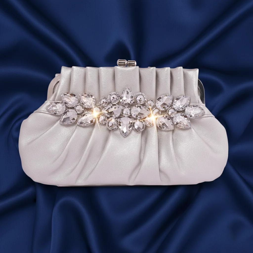 Value Gifts Women’s Gorgeous Lady Queen Light Grey Wedding Bag