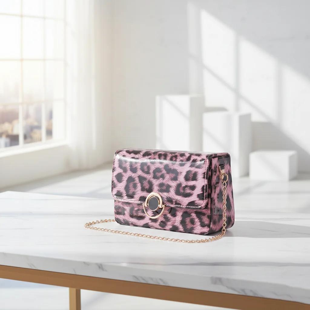 VPH Gift Store Purplish Brown Leopard Print Sling Bag for Women