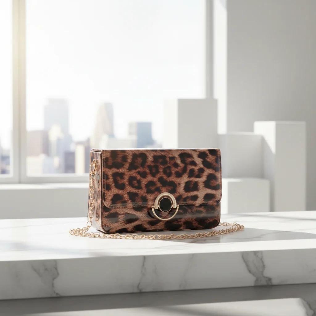 VPH Gift Store Stylish Leopard Print Oyster Pink Sling Bag for Women