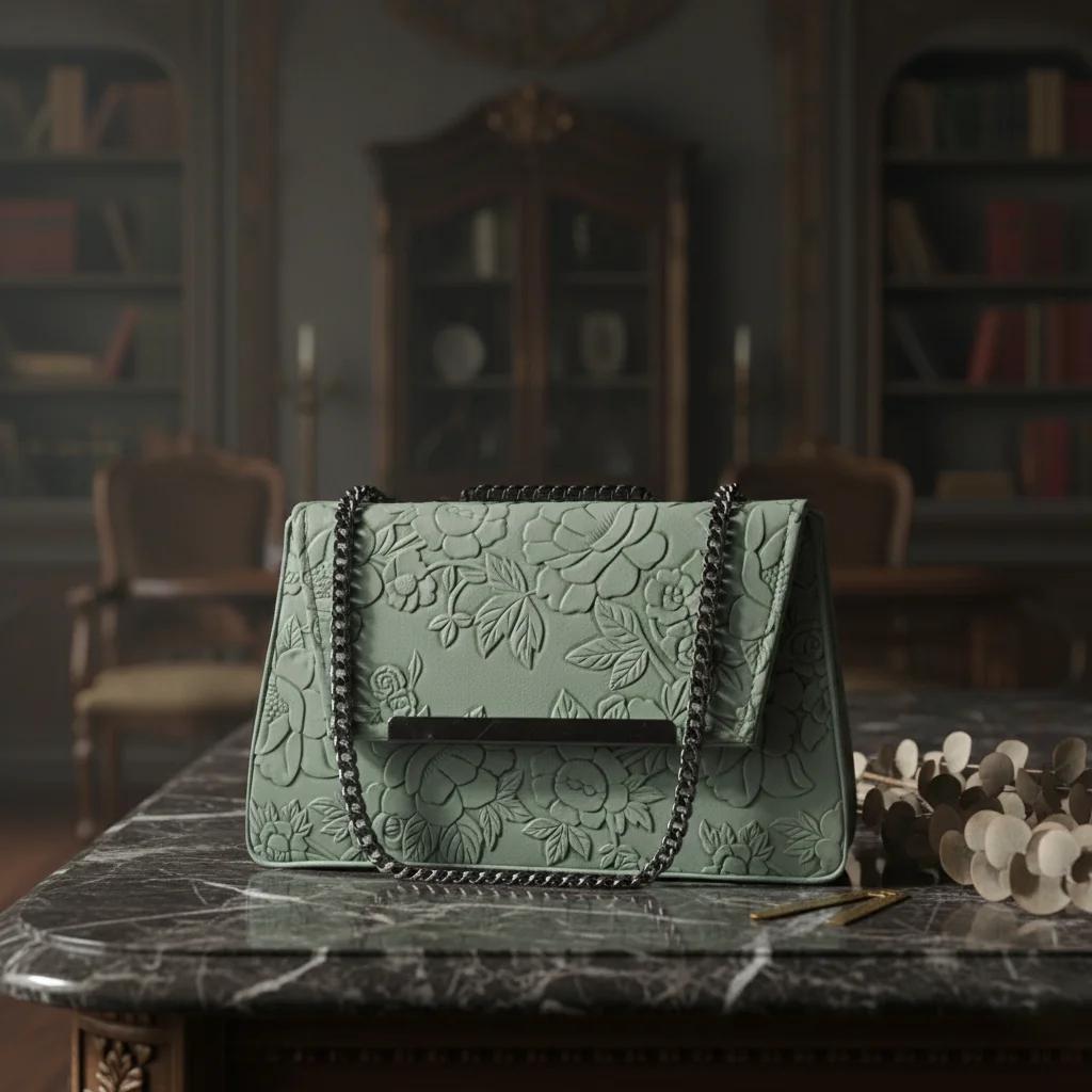 VPH Gift Store Sage Green Fancy Box Sling Bag for Women & Girls