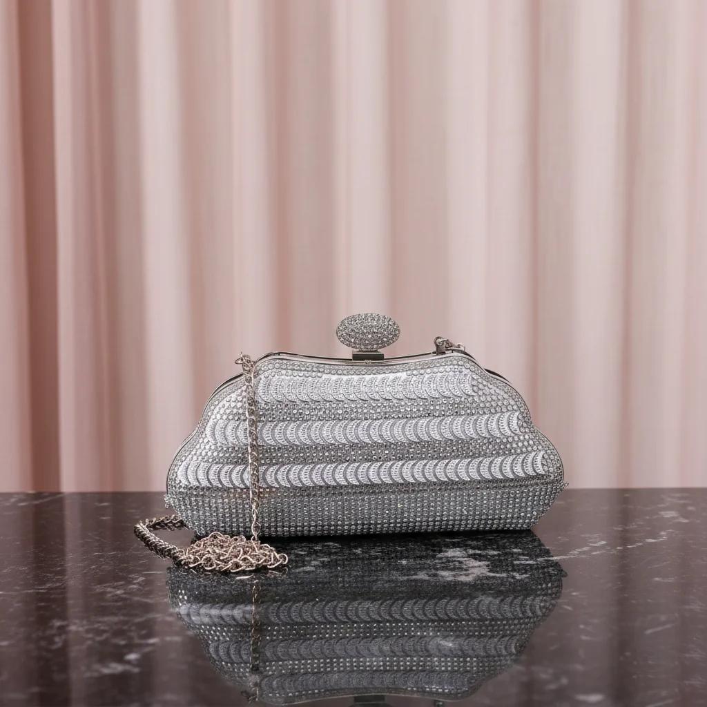 VPH Gift Store Silver Chalice Sling Bag with Gold Clutch for Women