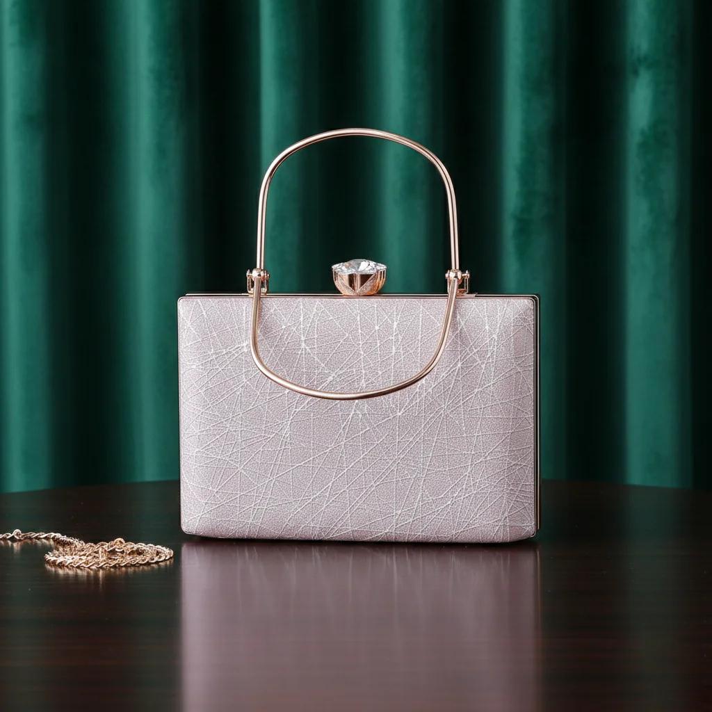 VPH Gift Store Elegant Ash Grey Handheld Clutch for Women