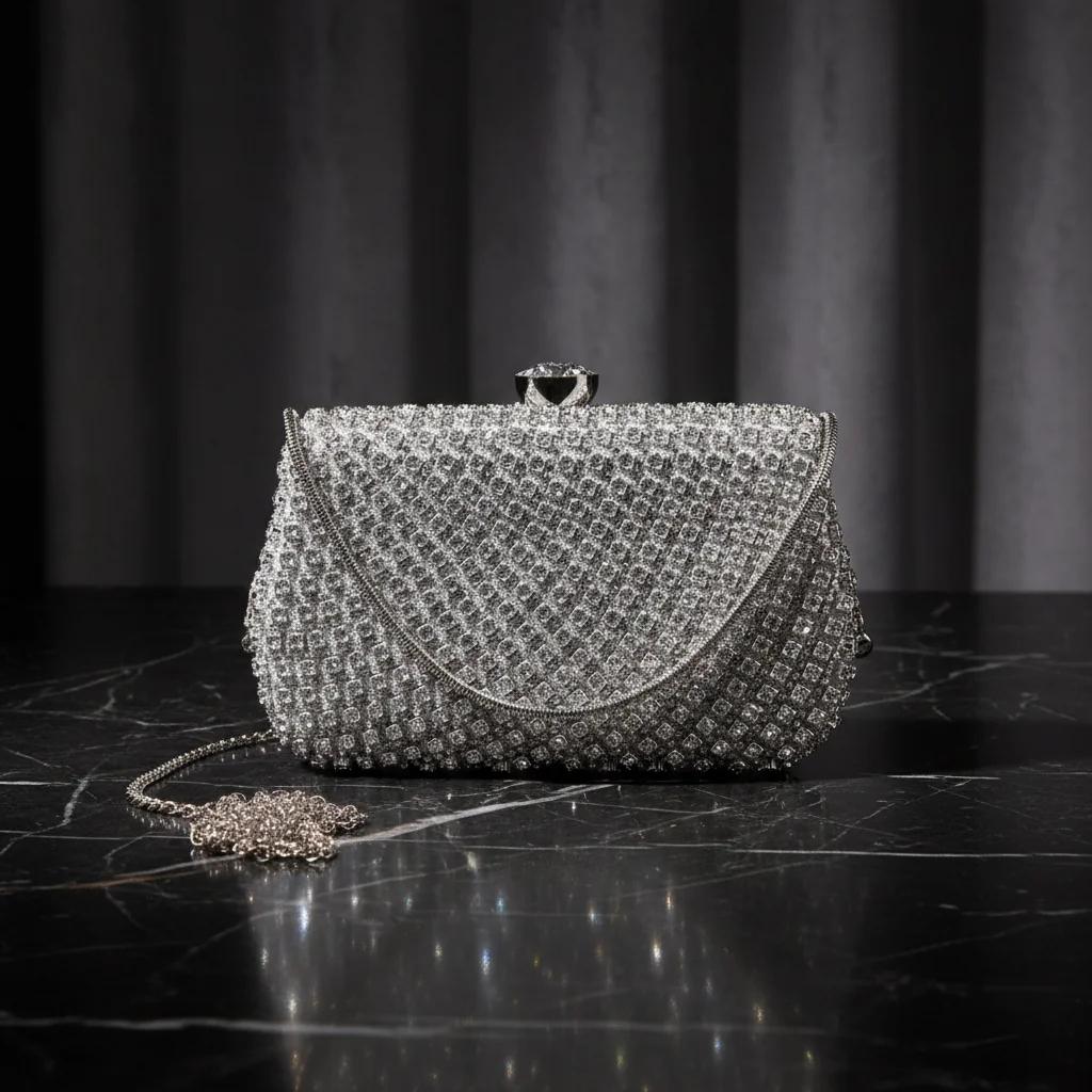 VPH Gift Store Stylish Natural Grey Diamond Clutch Sling Bag