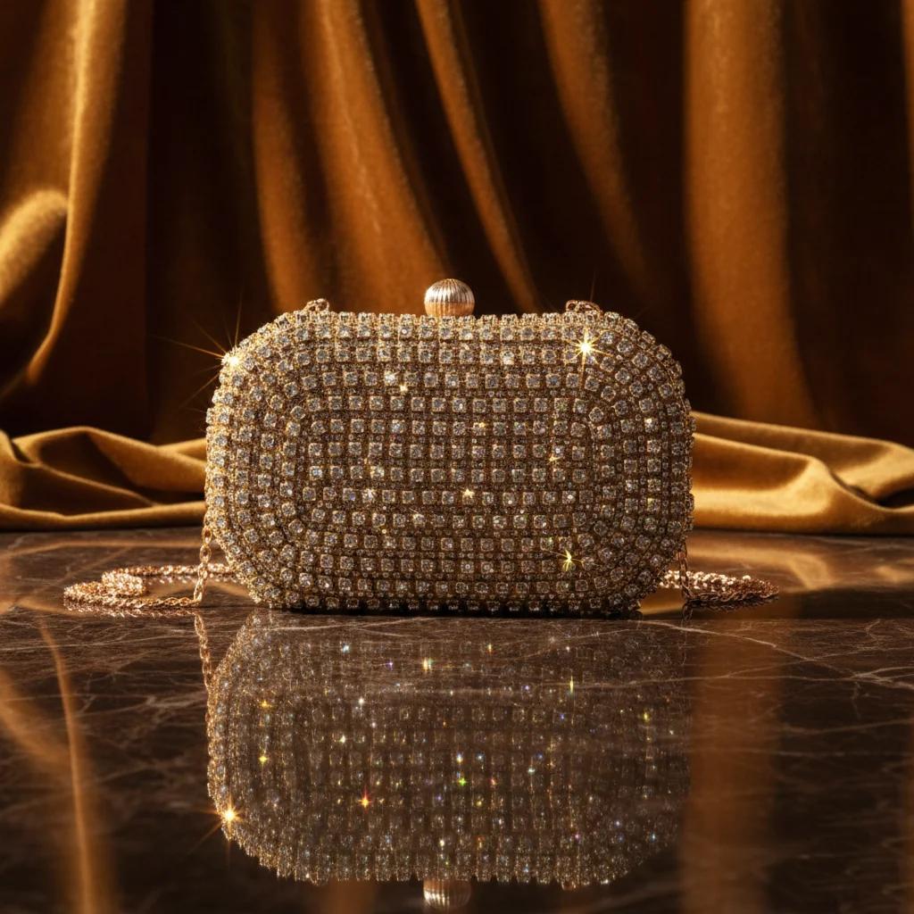 VPH Gift Store Stylish Pale Taupe Diamond Clutch Sling Bag for Women