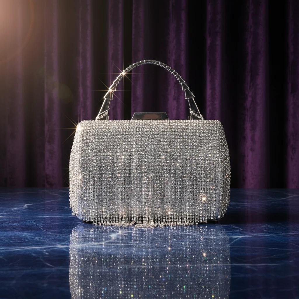 VPH Gift Store Seashell Fancy Crystal Diamond Purse Sling Bag for Women