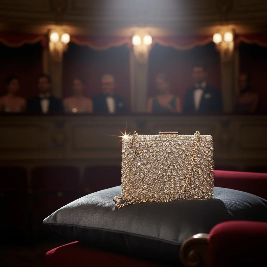 VPH Gift Store Tan Bridal Crystal Diamond Purse for Women