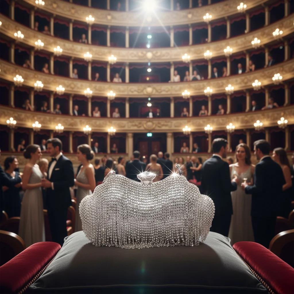 VPH Gift Store Grey Suit Silver Rhinestone Clutch Purse for Women