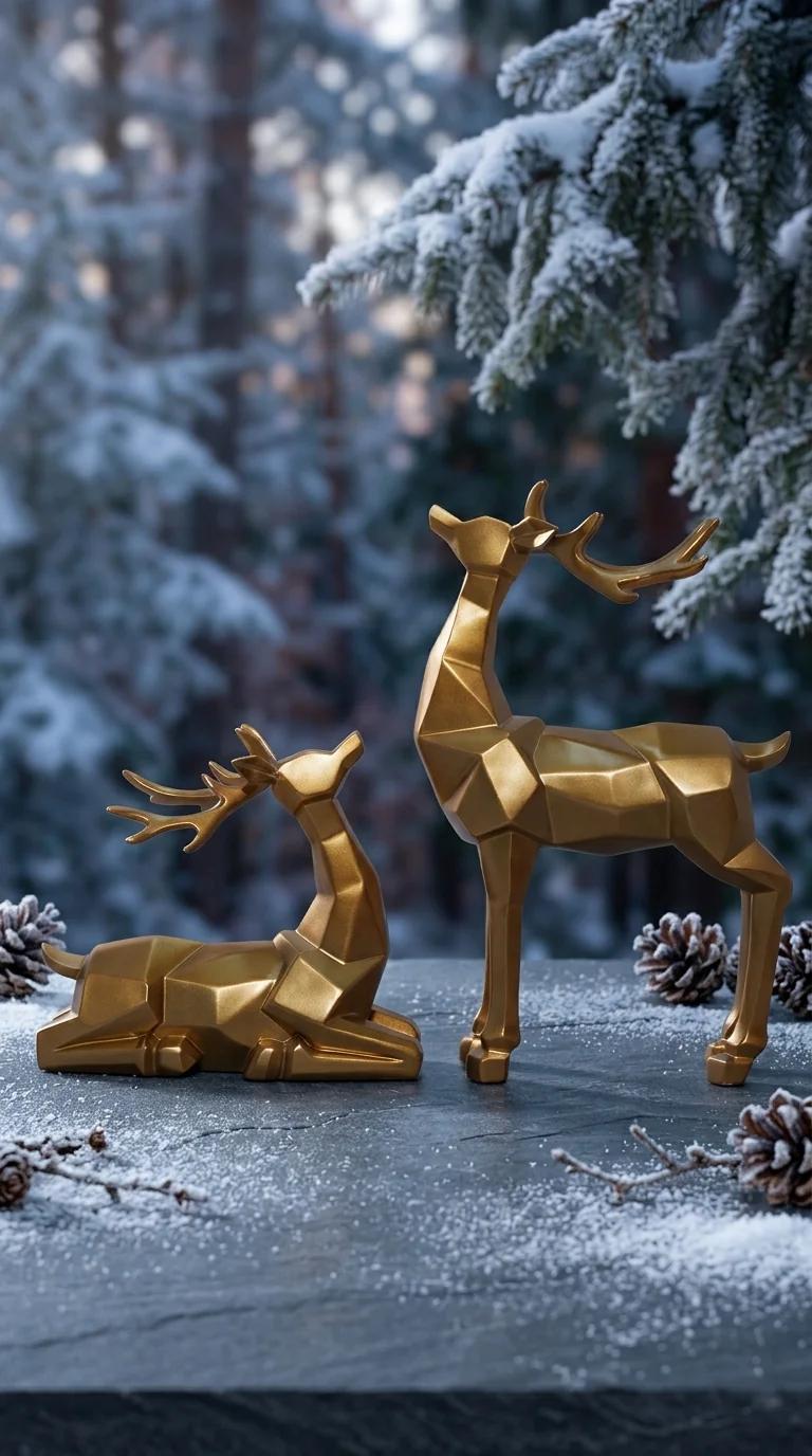 Value Gifts Elegant Resin Deer Figurine Statue for Office Desk and Living Room Decor