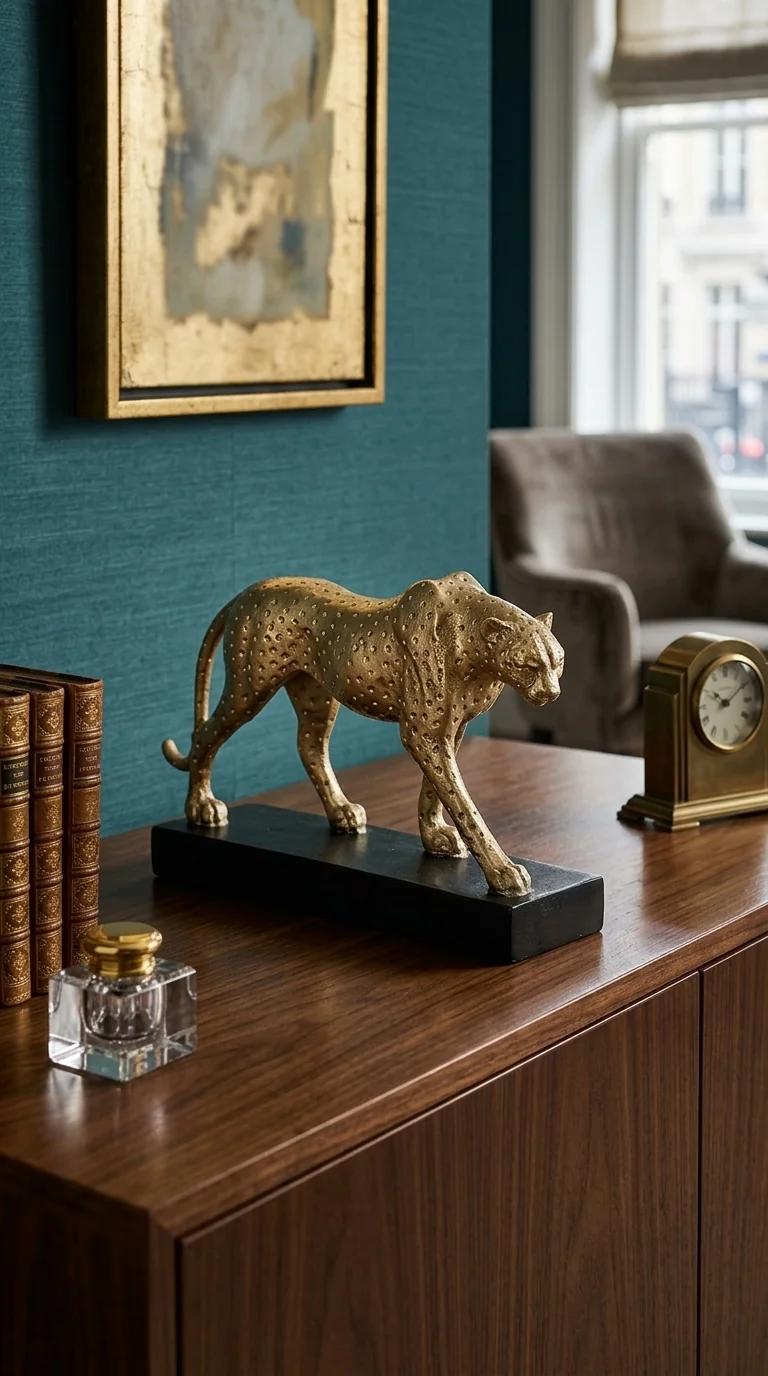 Value Gifts Vintage Style Leopard Figurine for Home Office and Bedroom Decor