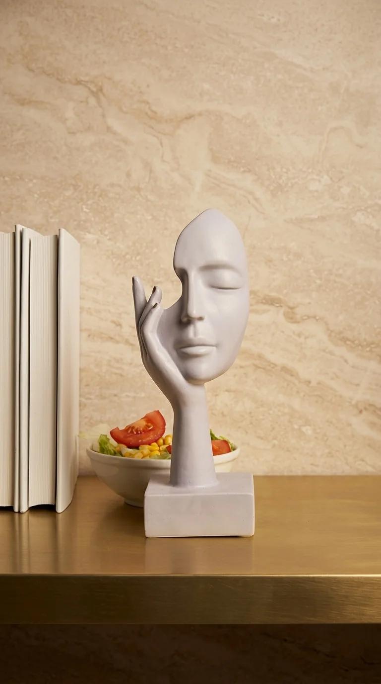Value Gifts Modern Lady Face Figurine Decorative Showpiece for Living Room