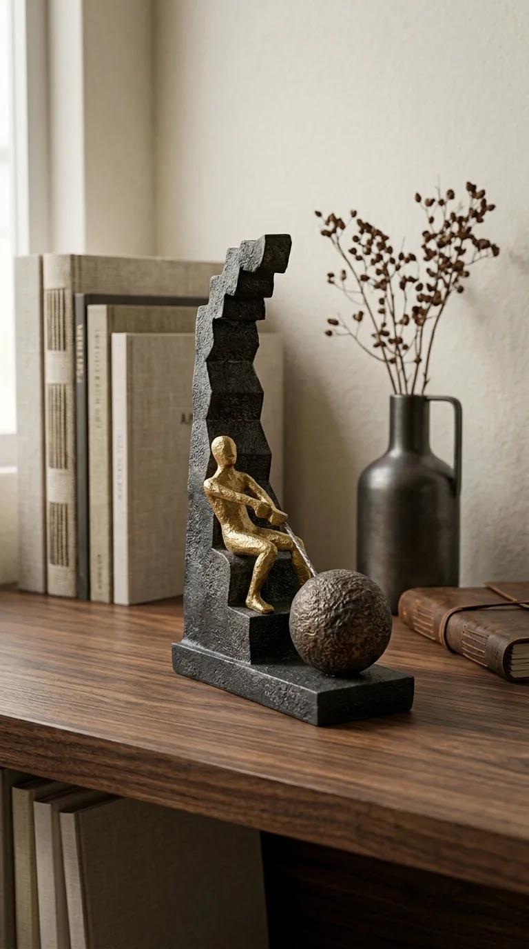 Value Gifts Decorative Antique Rock Pulling Men Sculpture for Home and Office