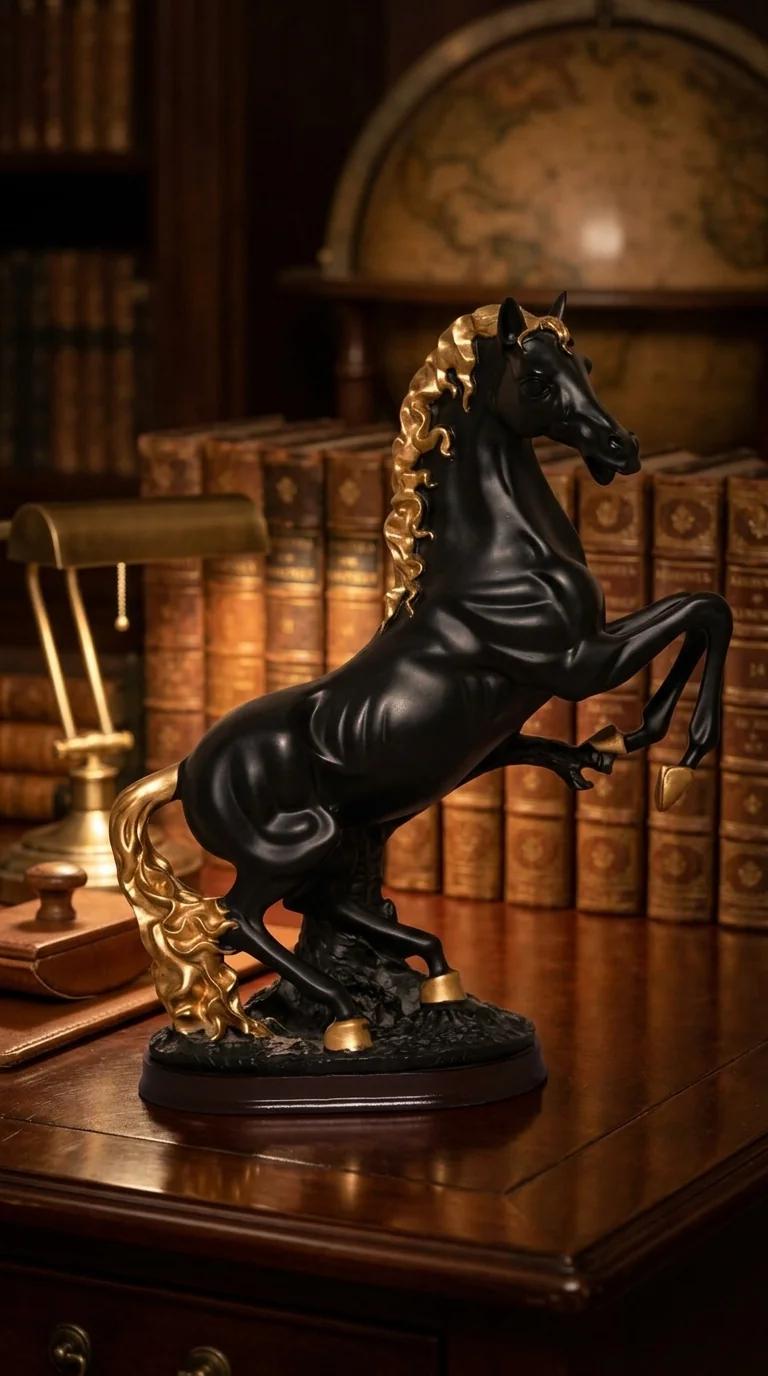 Value Gifts Elegant Rearing Stallion Horse Statue for Living Room Decor