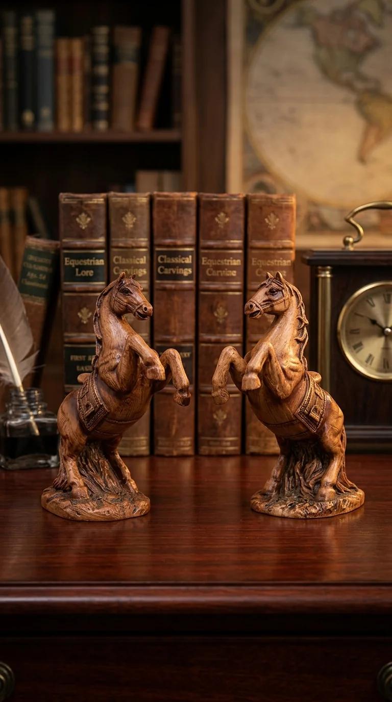 Value Gifts Pair of Rearing Stallion Horse Statues Decorative Home Ornament