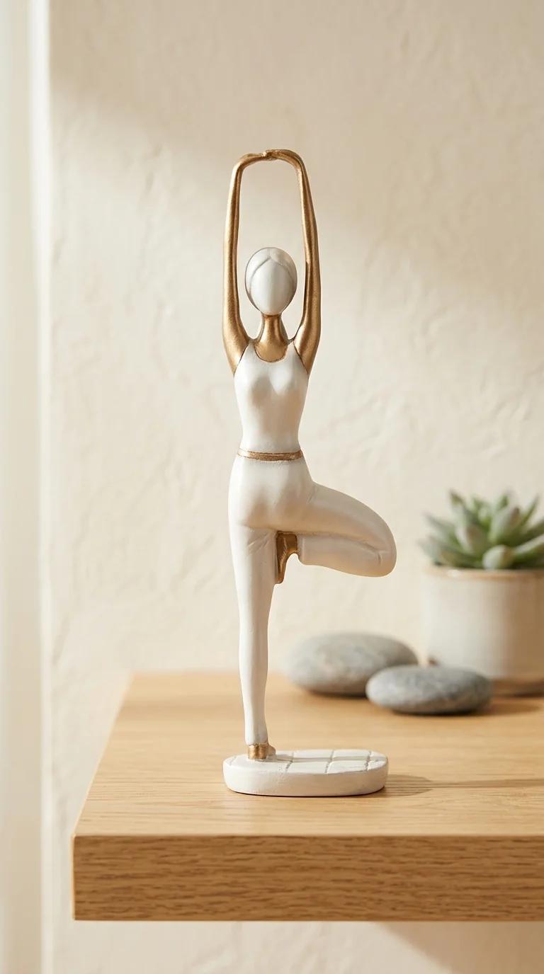 Value Gifts Decorative Multi-colour Yoga Lady Statue for Home Office Display