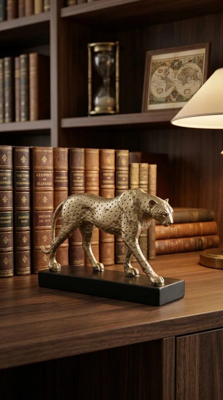 MH Decors Elegant Retro Leopard Showpiece for Office Desk and Bedroom Table