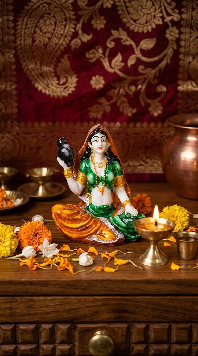 MH Decors Elegant Rajasthani Musical Ladies Statue with Laltain Light for Home Interior