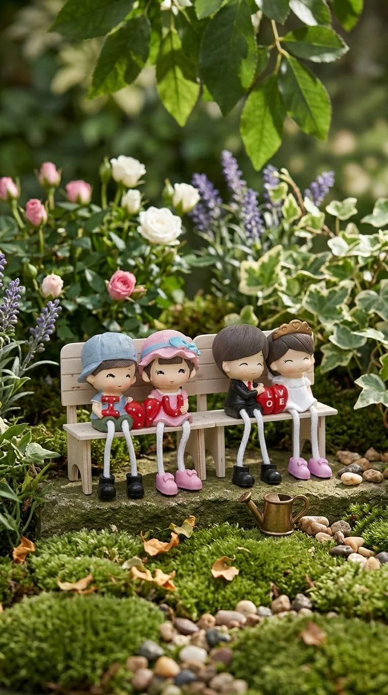 MH Decors Elegant Hanging Bench Couples Set of 4 for Tabletop and Home Decoration