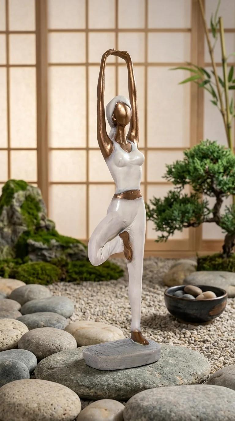 MH Decors Elegant Lady Yoga Pose Showpiece for Office Desk and Living Room