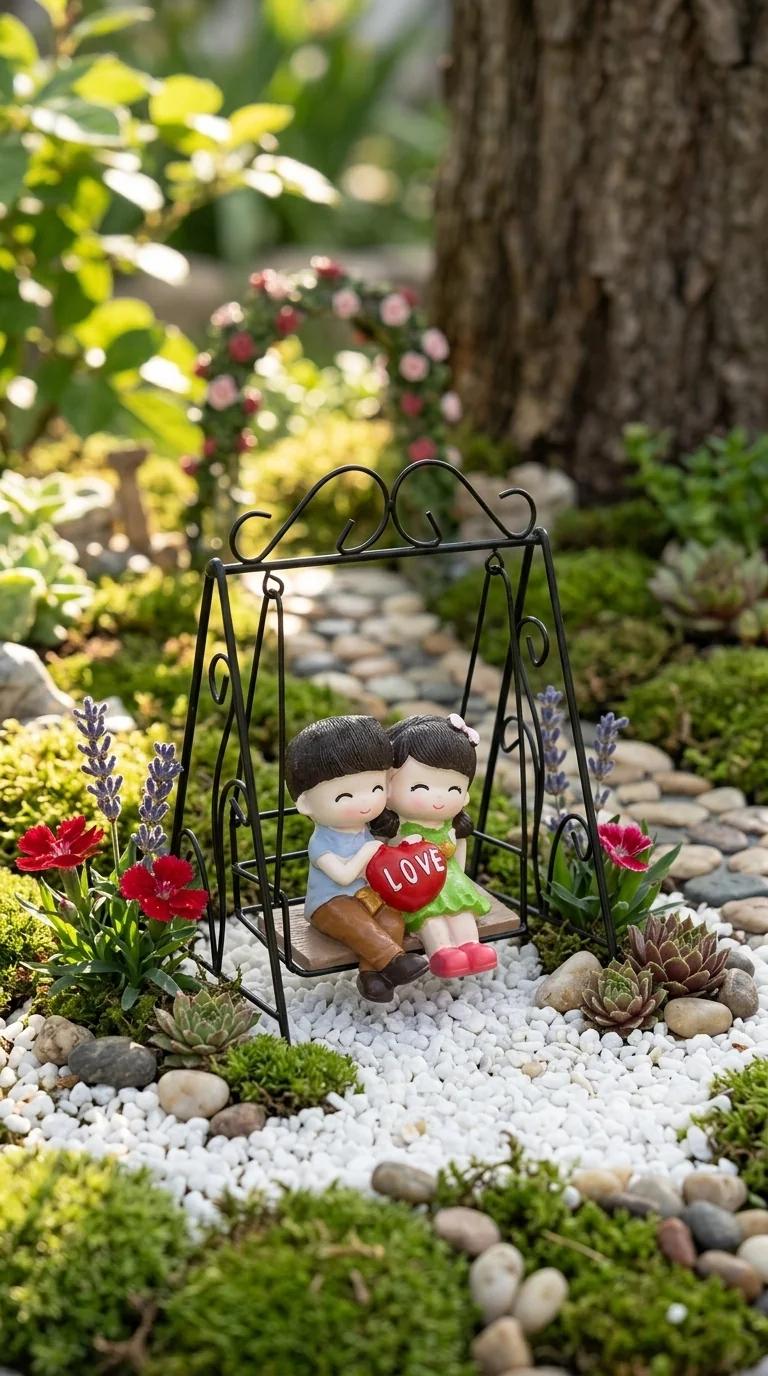 MH Decors Elegant Couple Swing Showpiece for Home and Office Table Decor