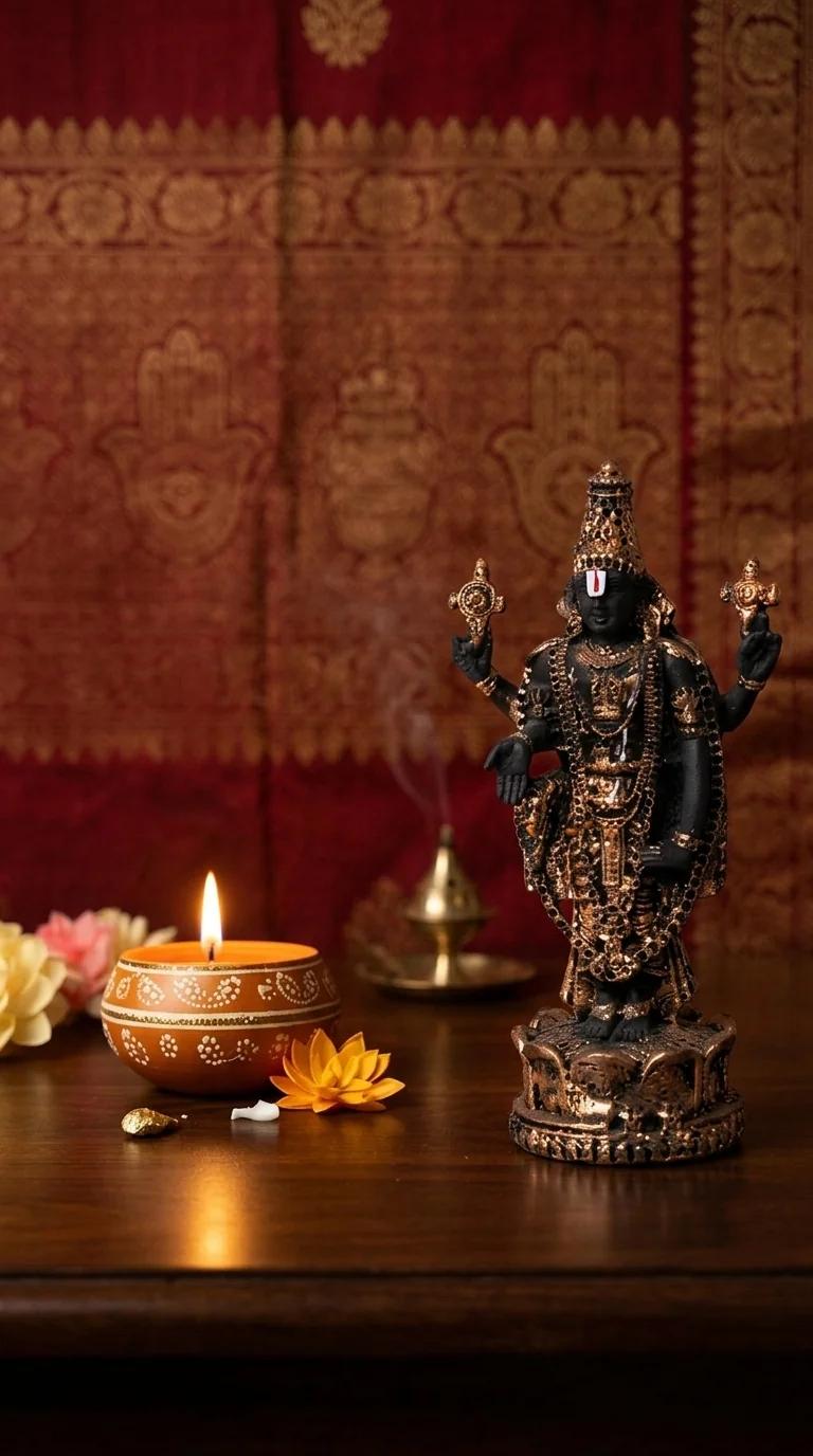 Value Gifts Gold Plated Lord Balaji Idol for Pooja Room Temple and Gifting