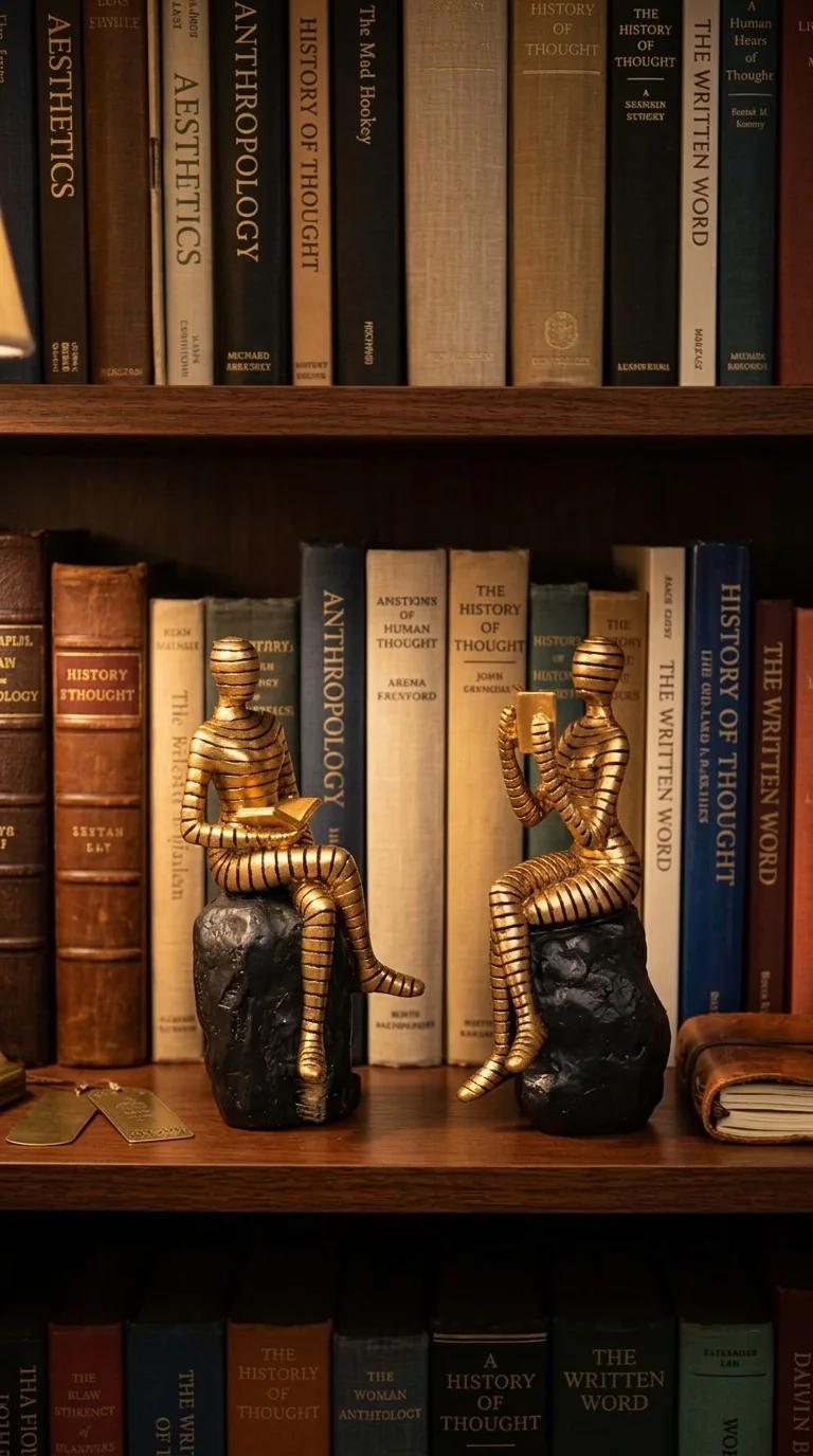 Value Gifts Elegant Seated on Rock Reading Book Artefact for Home Table or Shelf Decor