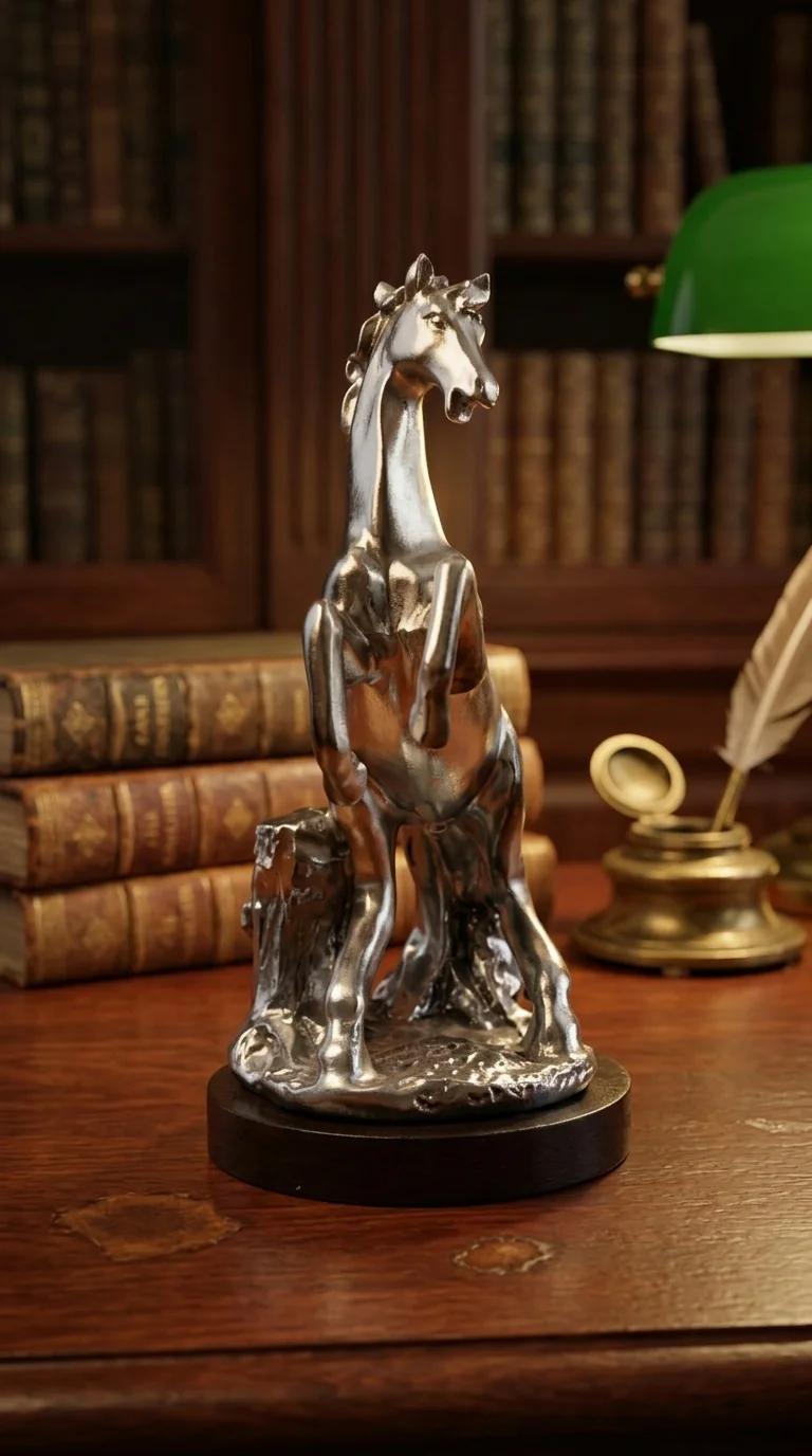 Value Gifts Elegant Silver Horse Showpiece for Tabletop and Living Room Decor
