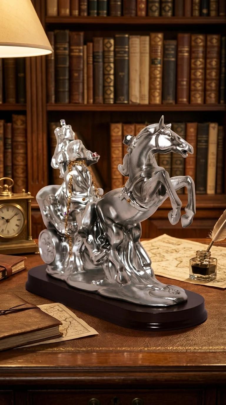 Value Gifts Elegant Love Couple with Horse Showpiece for Home Decoration and Gifting