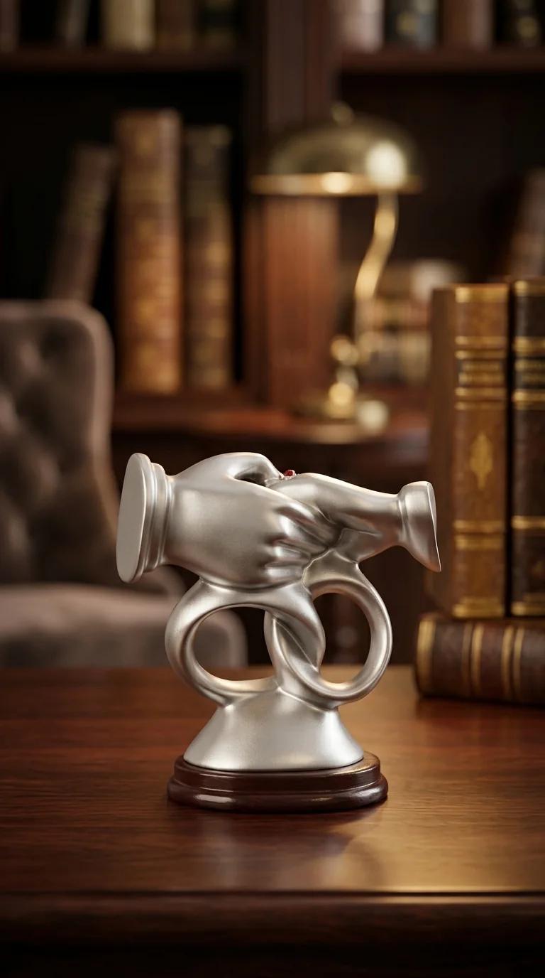 Value Gifts Premium Small Wedding Hand Ring Statue for Valentine and Home Decoration